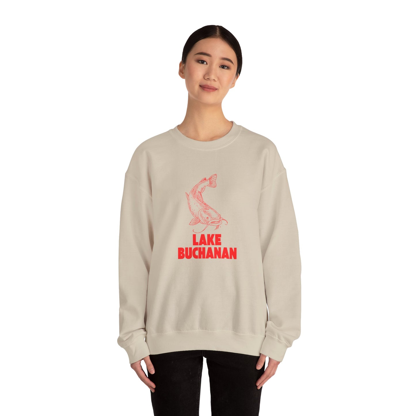 Lake Buchanan Fishing Sweatshirt, Cozy Crewneck, Perfect for Outdoorsy Lovers, Casual Wear, Gift for Nature Enthusiasts, Lake Life Apparel