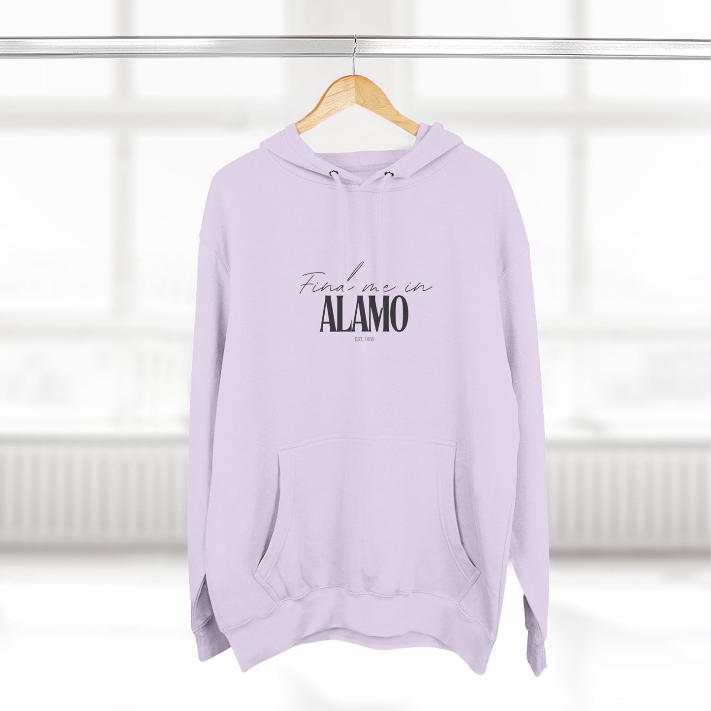 Alamo Stylish Three-Panel Fleece Hoodie for Everyday Comfort, Personalized Gift, Casual Wear, Unisex Hoodie, Cozy Fashion