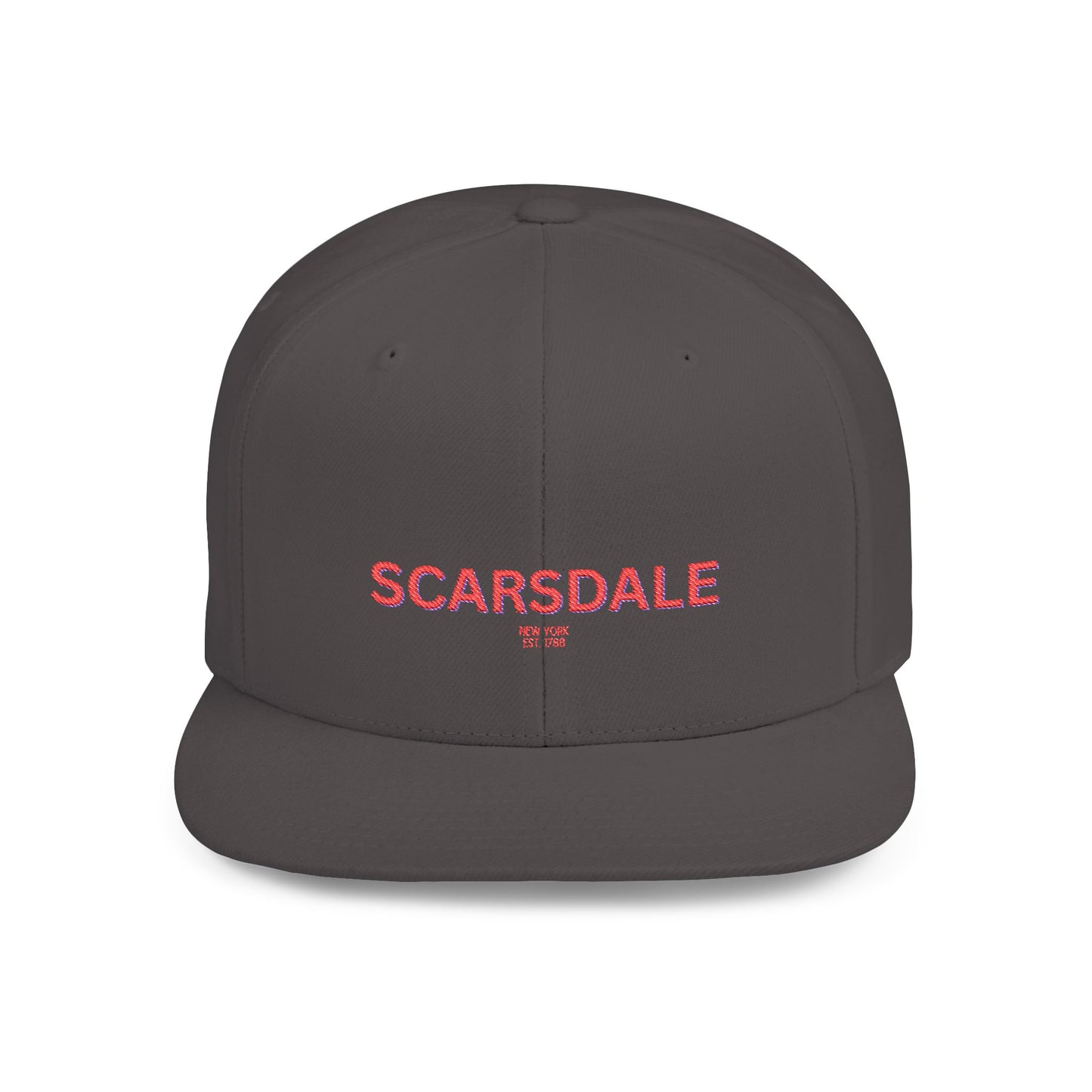 Scarsdale Stylish Flat Bill Snapback Hat with Scarsdale Design, Perfect for Casual Outings, Streetwear, Gifts, Festivals, Everyday Wear