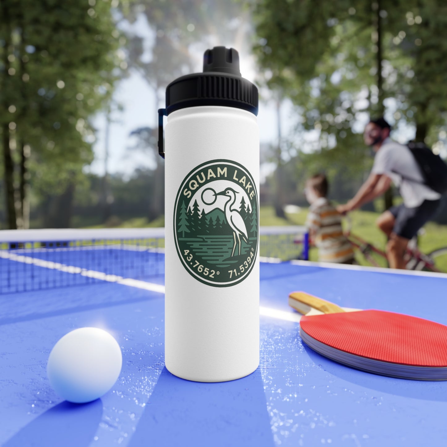 Squam Lake Stainless Steel Water Bottle, Sports Lid