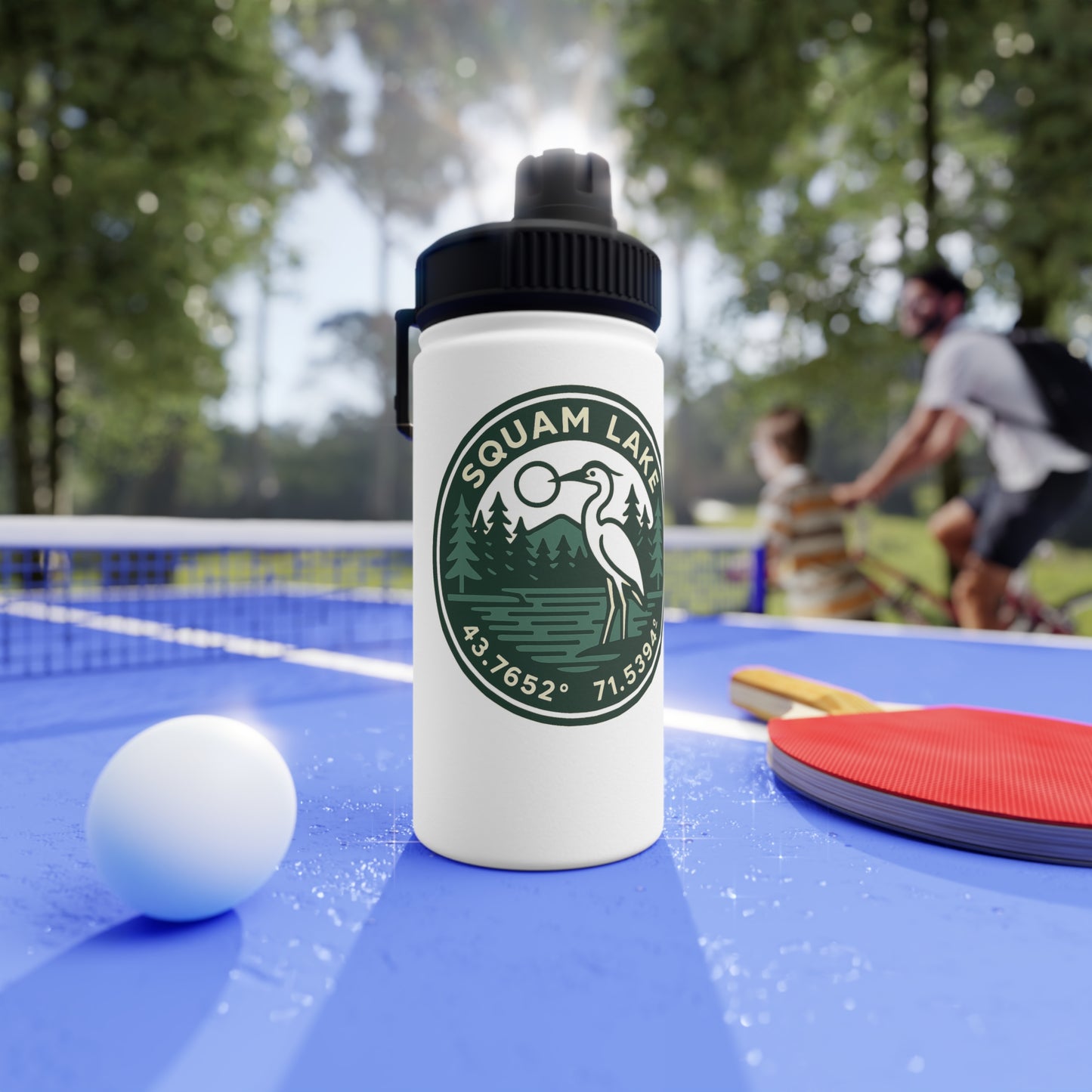 Squam Lake Stainless Steel Water Bottle, Sports Lid
