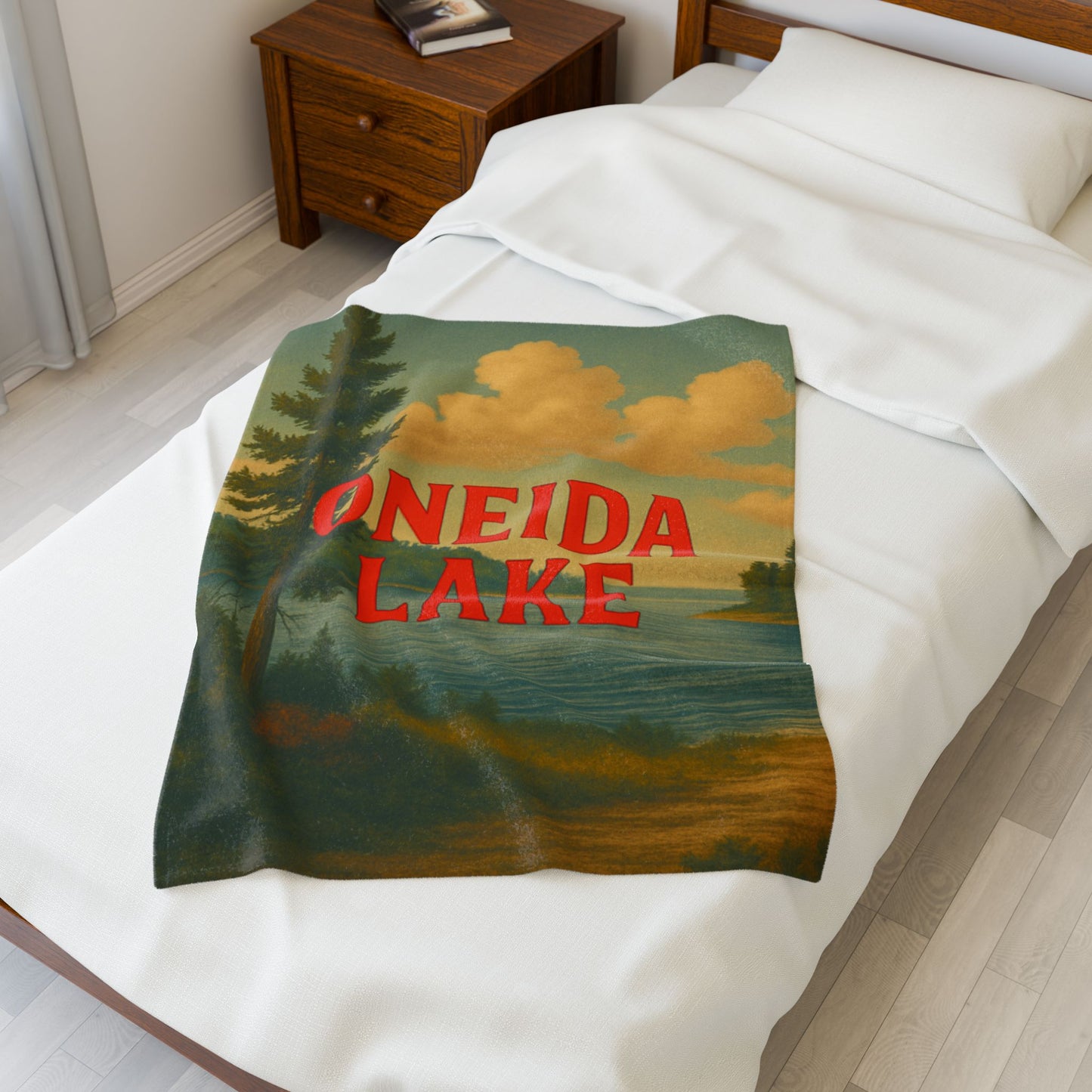 Oneida Lake Velveteen Plush Blanket