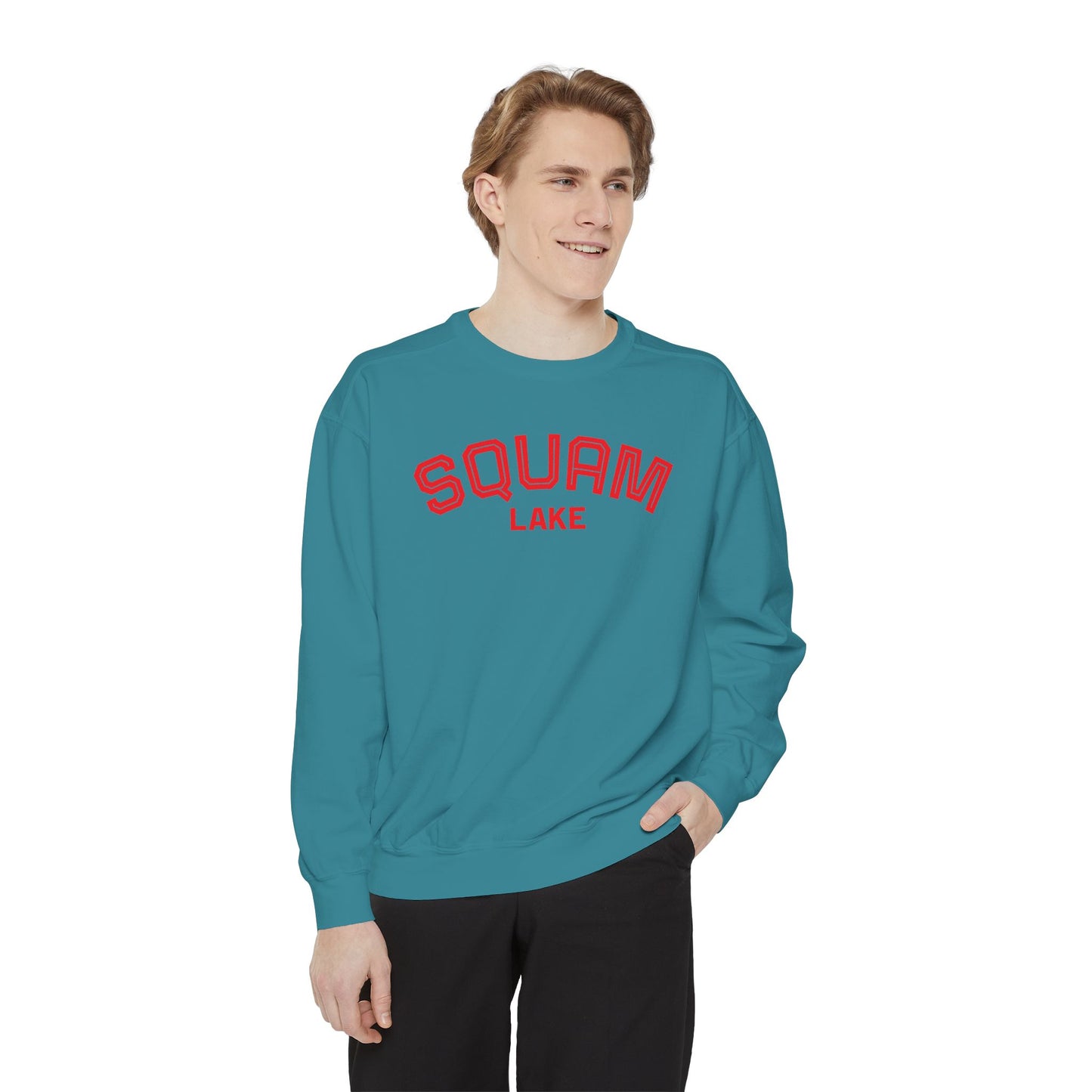 Squam Lake Unisex Garment-Dyed Sweatshirt, Cozy Casual Wear, Perfect for Lakeside Gatherings, Great for Fall, Gift for Nature Lovers