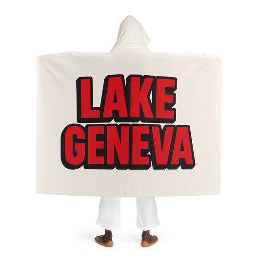 Lake Geneva Cozy Hooded Sherpa Fleece Blanket - Perfect for Chilly Evenings, Movie Nights, Cozy Home Décor, Gifts for Her, Winter Snuggles