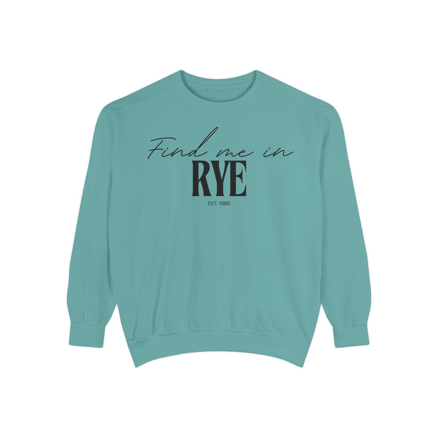 Rye Cozy Sweatshirt, Unisex Garment-Dyed Crew, Casual Wear, Gift for Friends, Fall Fashion, Lounge Style