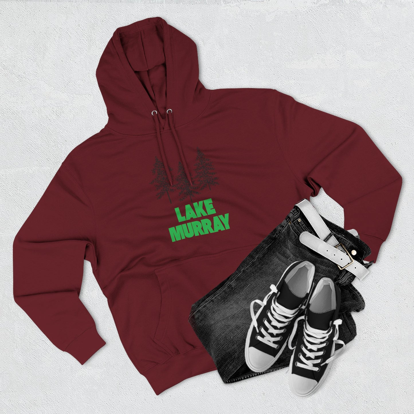 Lake Murray Fleece Hoodie, Cozy Sweatshirt, Outdoor Adventure Wear, Unique Gift for Lake Lovers, Perfect for Fall and Winter