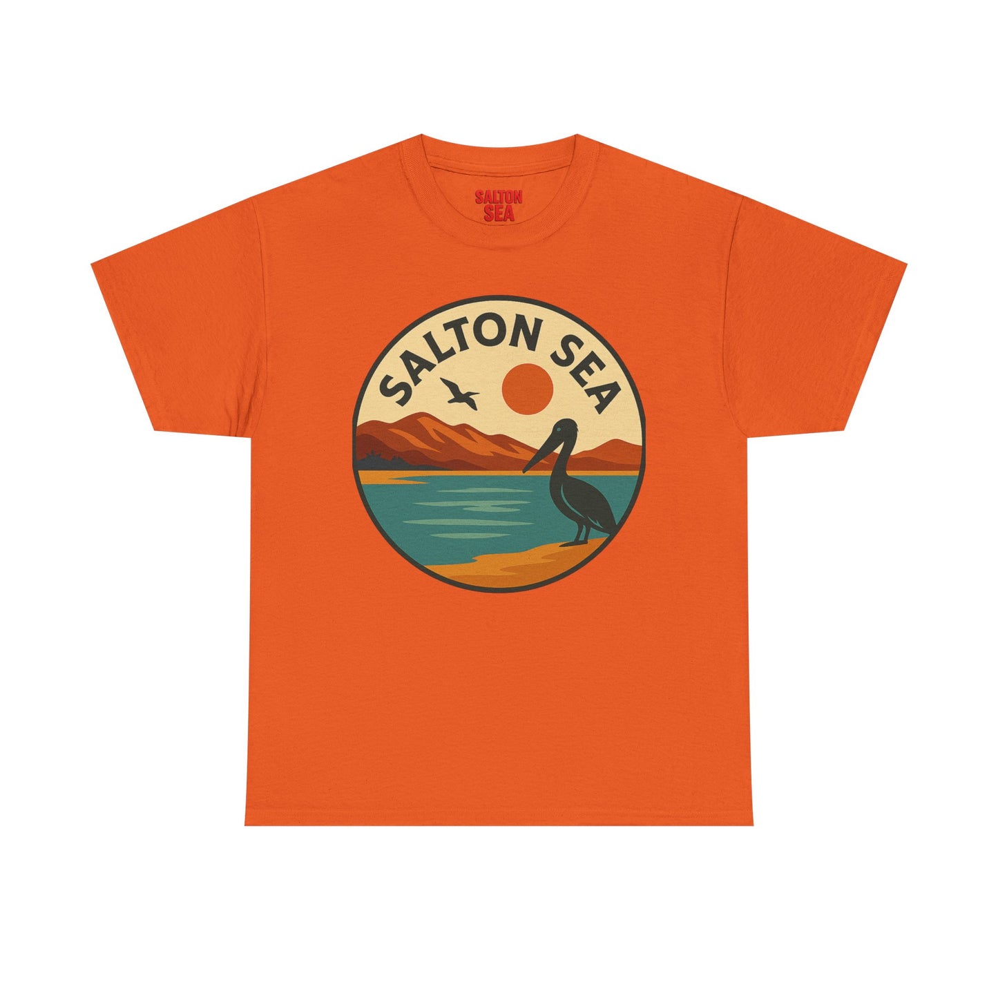 Salton Sea Graphic Tee | Unisex Heavy Cotton T-Shirt, Nature Lover Gift, Lake Adventure Shirt, Outdoor Apparel, Vintage Lake Design