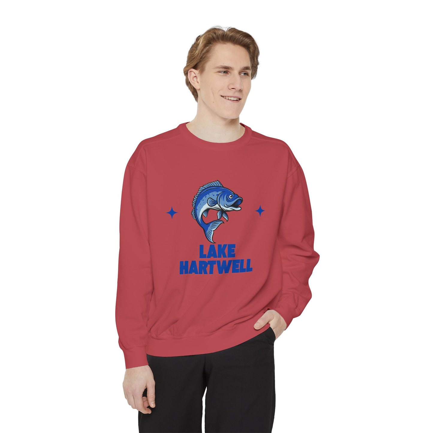 Lake Hartwell Fish Design Unisex Sweatshirt | Cozy Fishing Apparel, Casual Wear, Gift for Anglers, Lake Day Outfit, Nature Lovers Sweatshirt