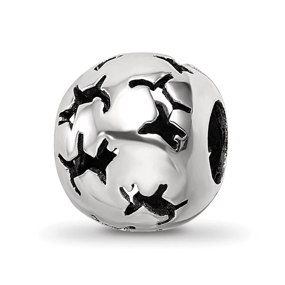 Sterling Silver Cutout Dog Silhouette Bead Charm
