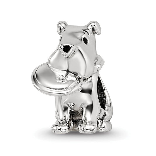 Sterling Silver Frisbee Dog Bead Charm