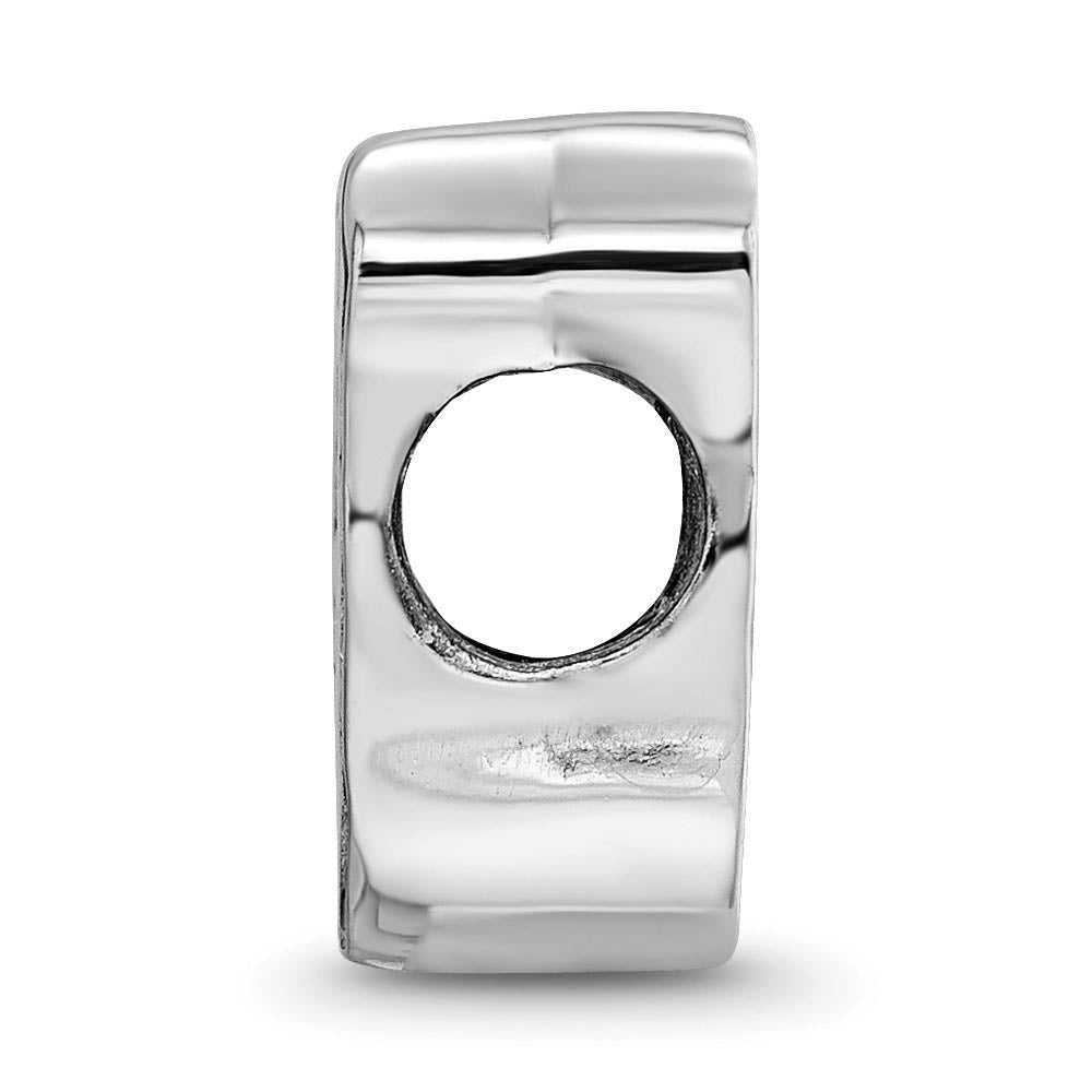 Sterling Silver Rhodium Plated Enamel Butler Univ. Bulldog Bead Charm