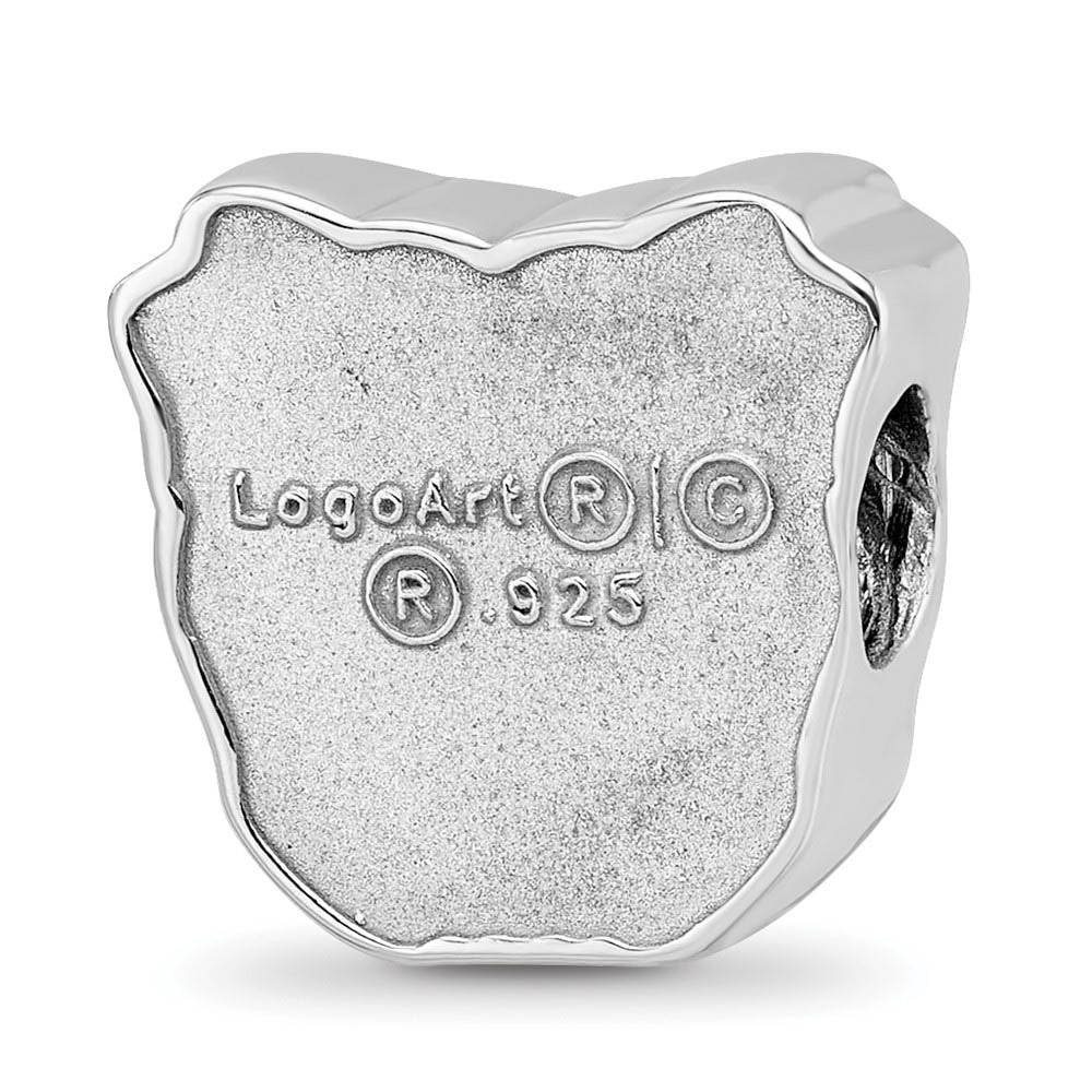 Sterling Silver Rhodium Plated Enamel Butler Univ. Bulldog Bead Charm