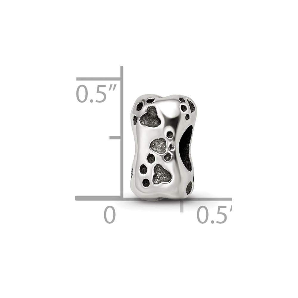 Sterling Silver Dog Bone Bead Charm