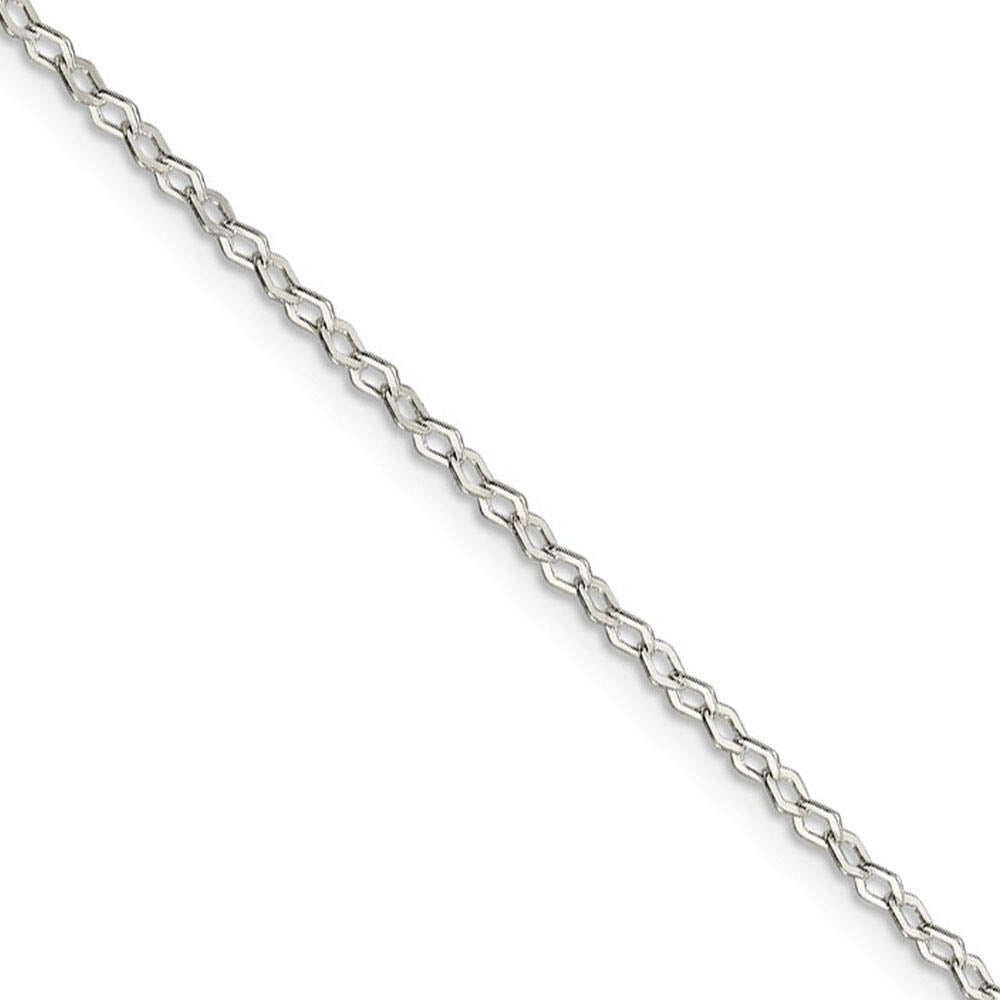2.25mm Sterling Silver, Fancy Pendant Chain Necklace, 16 Inch