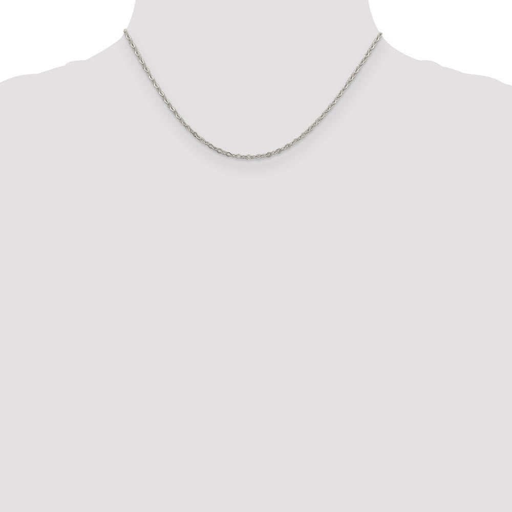 2.25mm Sterling Silver, Fancy Pendant Chain Necklace, 16 Inch