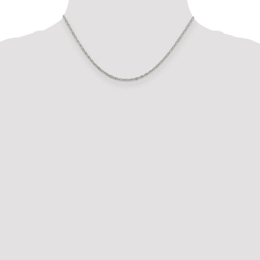 2.25mm Sterling Silver, Fancy Pendant Chain Necklace, 16 Inch