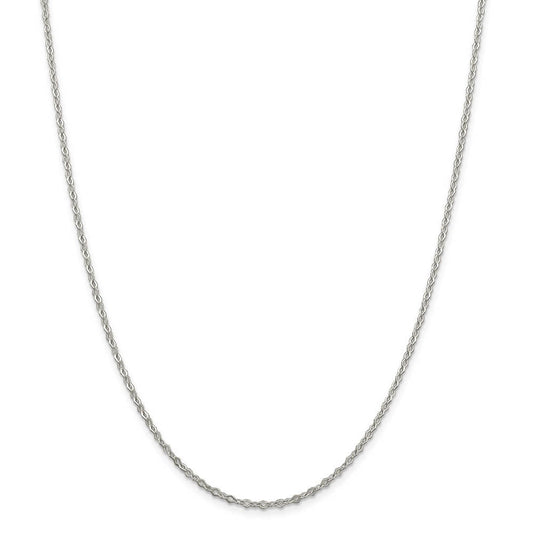 2.25mm Sterling Silver, Fancy Pendant Chain Necklace, 18 Inch