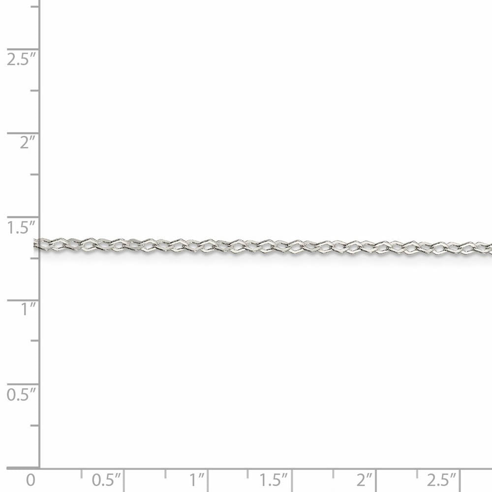 2.25mm Sterling Silver, Fancy Pendant Chain Necklace, 20 Inch