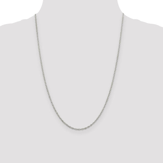 2.25mm Sterling Silver, Fancy Pendant Chain Necklace, 24 Inch