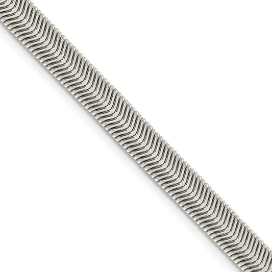 6.25mm, Sterling Silver Solid Flat Oval Snake Chain Necklace