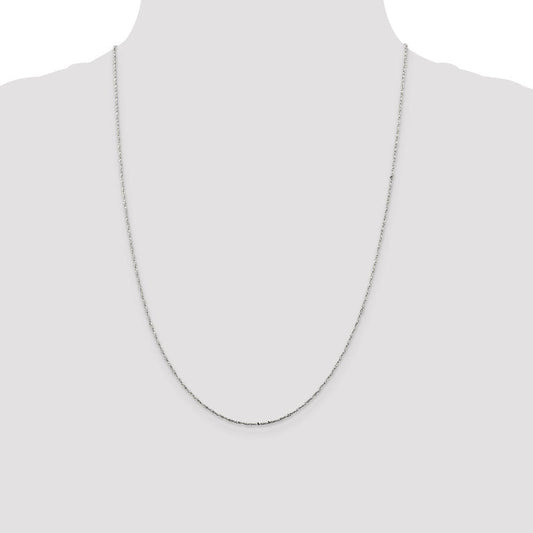 0.5mm, Sterling Silver, Twisted Serpentine Chain, 24 inch