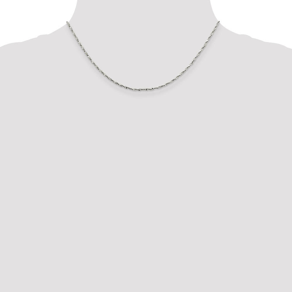 1.6mm, Sterling Silver D/C Twisted Solid Serpentine Necklace