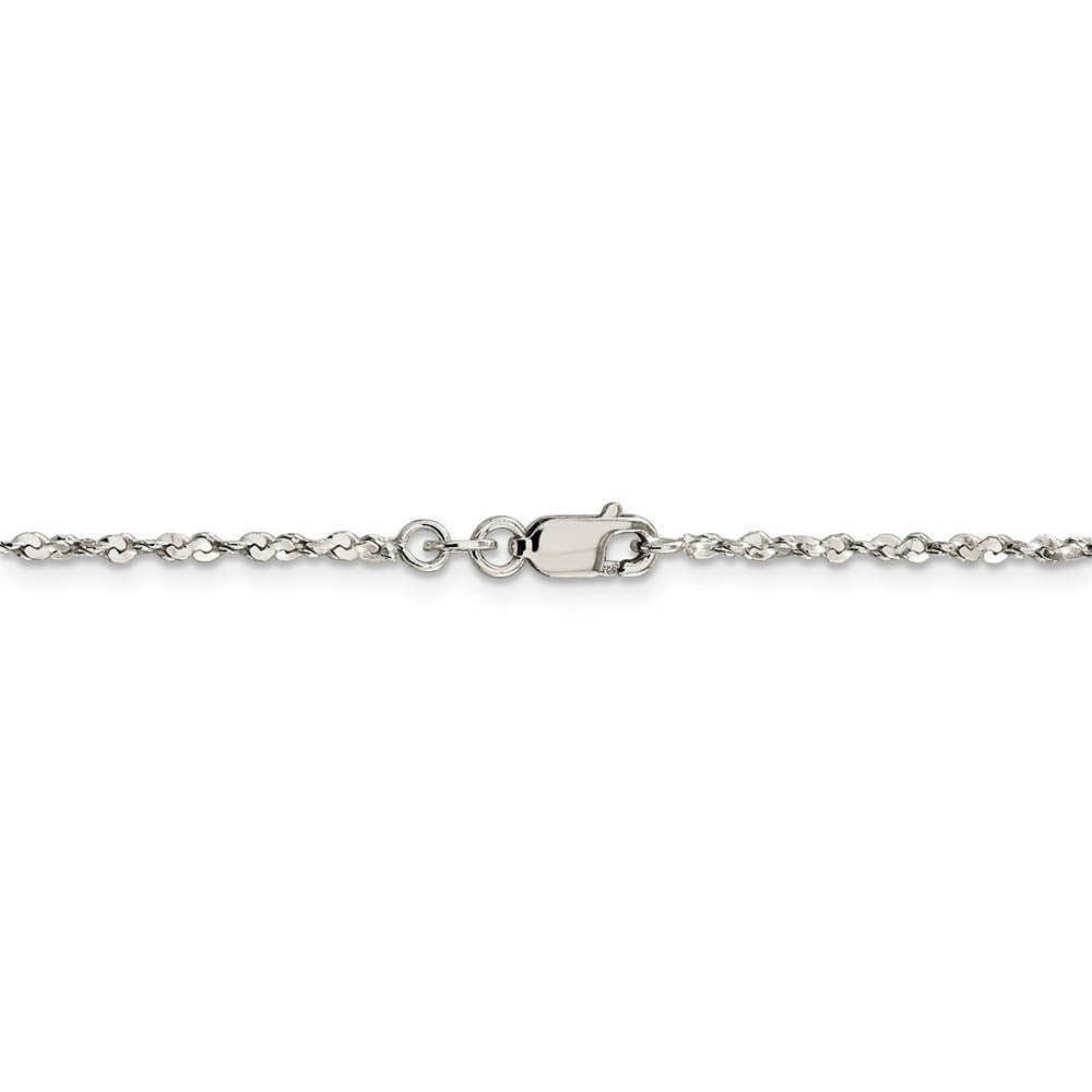 1.8mm, Sterling Silver D/C Twisted Solid Serpentine Necklace
