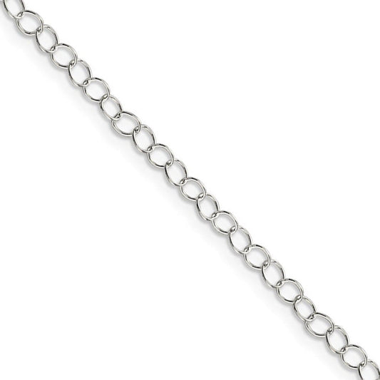 3.5mm, Sterling Silver Fancy Solid Cable Link Necklace