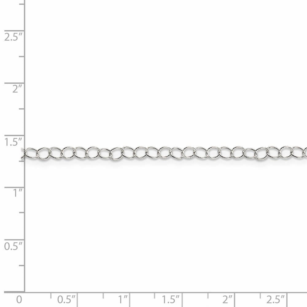 3.5mm, Sterling Silver Fancy Solid Cable Link Necklace