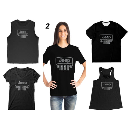 Rhinestone Offroad Grill Shirt Crew Neck, V Neck, Tank Top