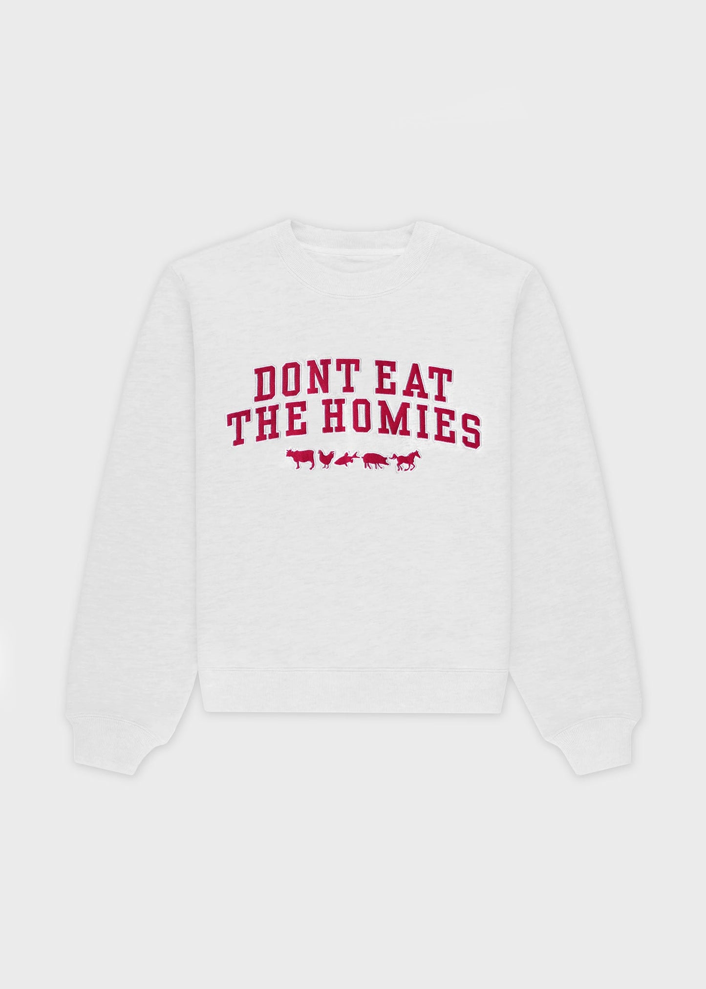 HEATHER VARSITY CREWNECK