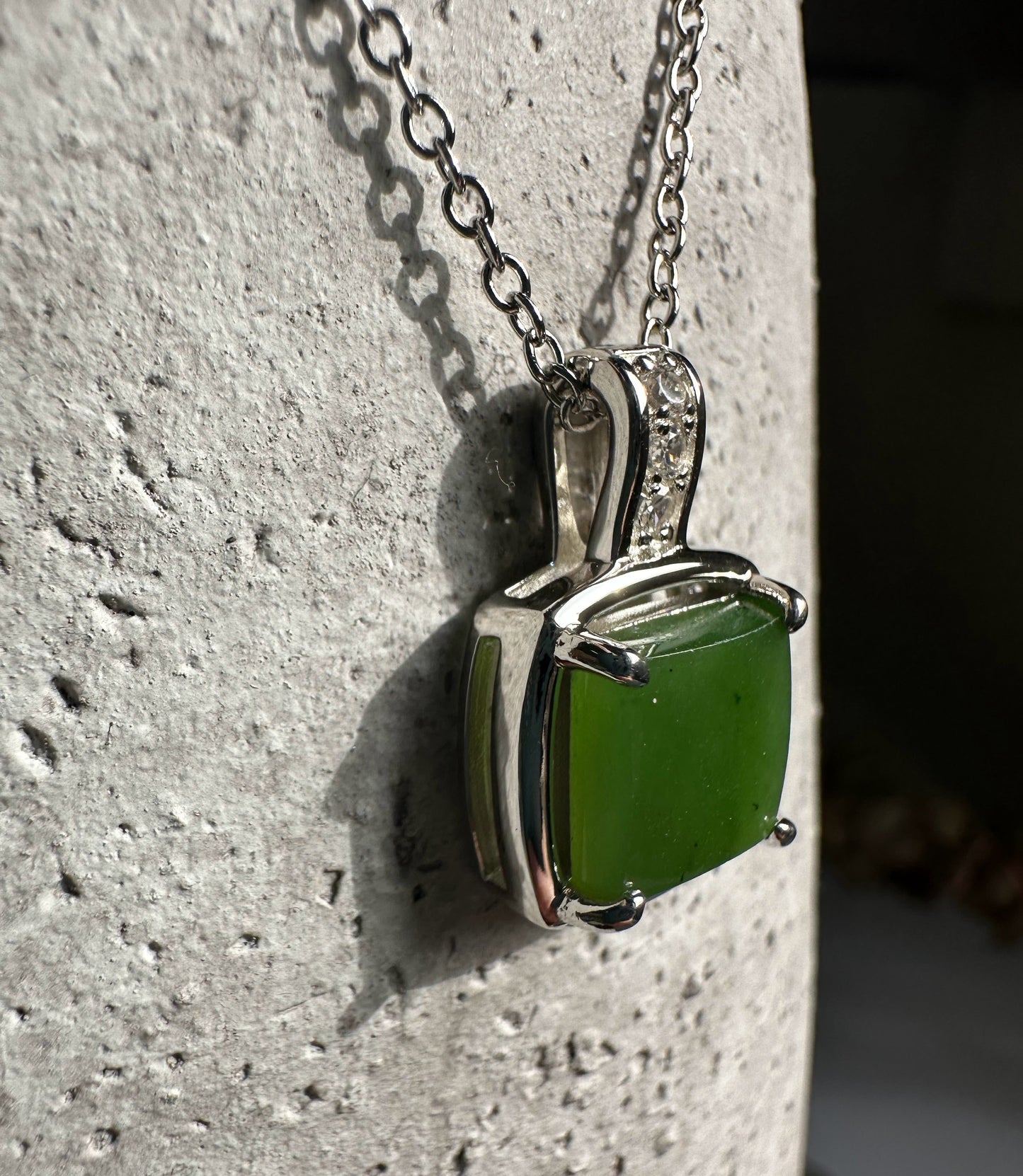 Canadian Jade Pendant with CZ 5560