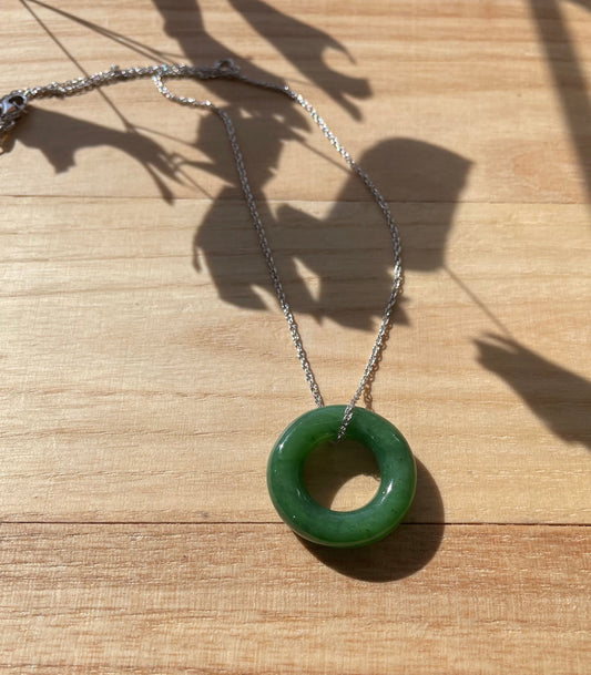 Nephrite Jade Round Donut, 25mm