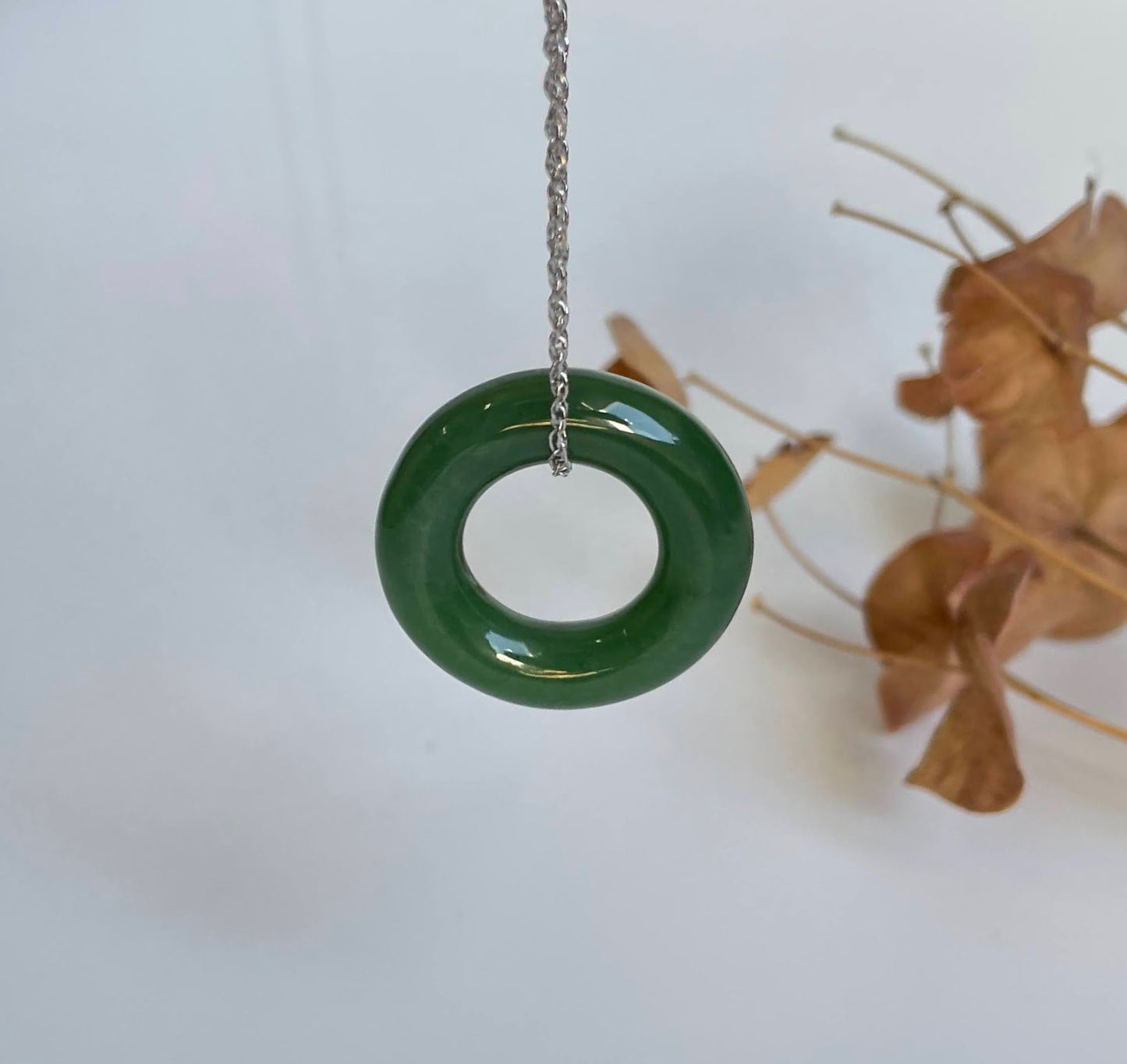 Nephrite Jade Round Donut, 25mm