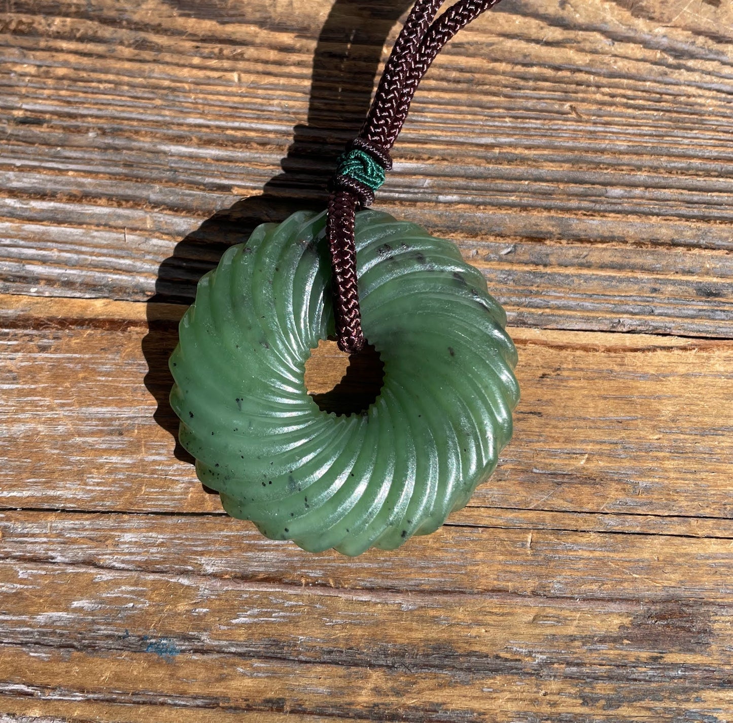 Jade Pendant, Round Twist 49mm