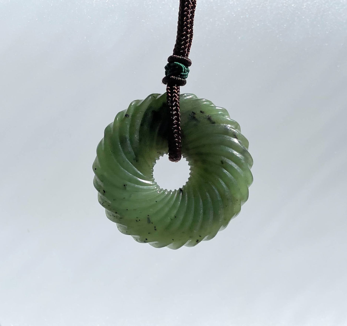 Jade Pendant, Round Twist 49mm