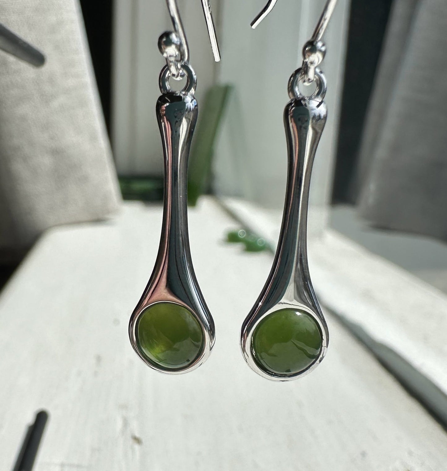 Silver Drop Earrings, 4874