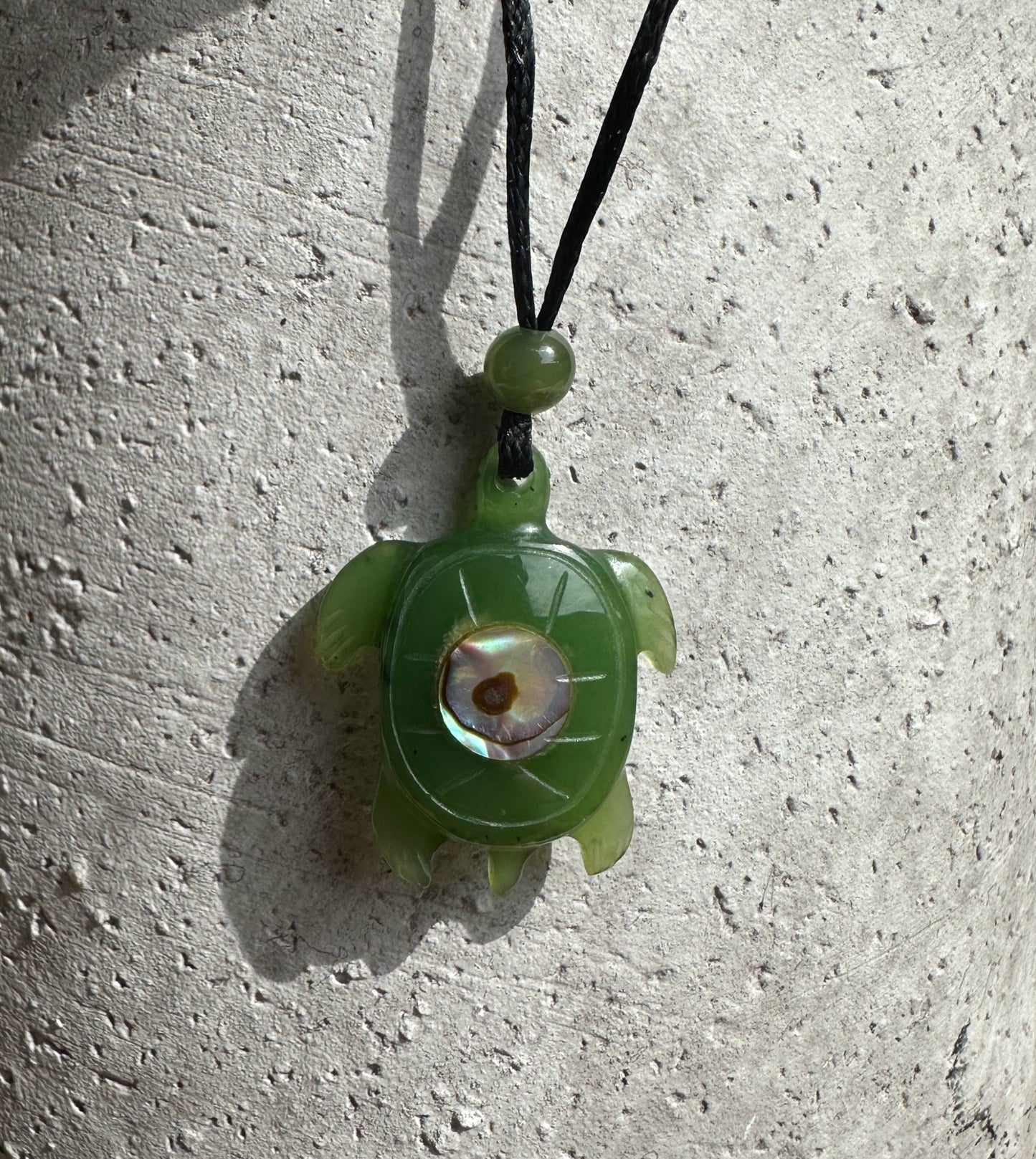 Jade Turtle and Abalone Pendant