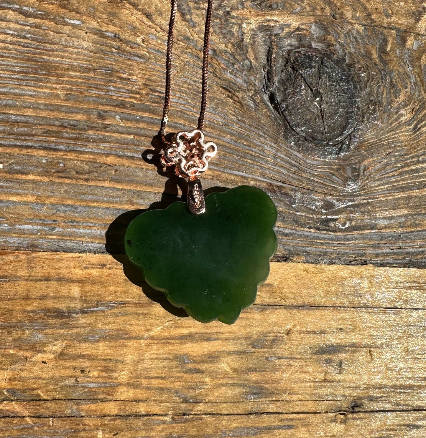 Dark Green Nephrite Jade Butterfly Pendant, 27mm
