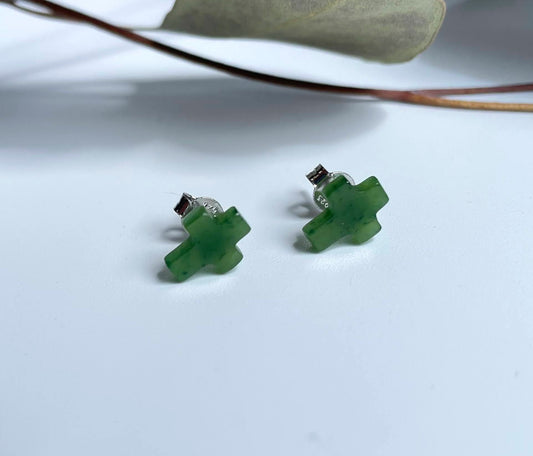 Small Jade Cross Earrings, 1710