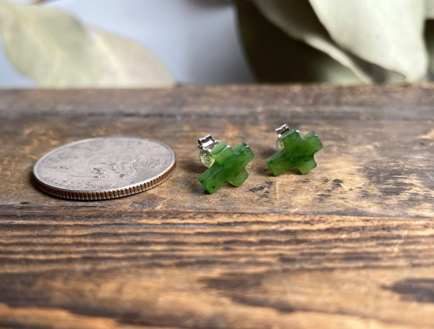 Small Jade Cross Earrings, 1710