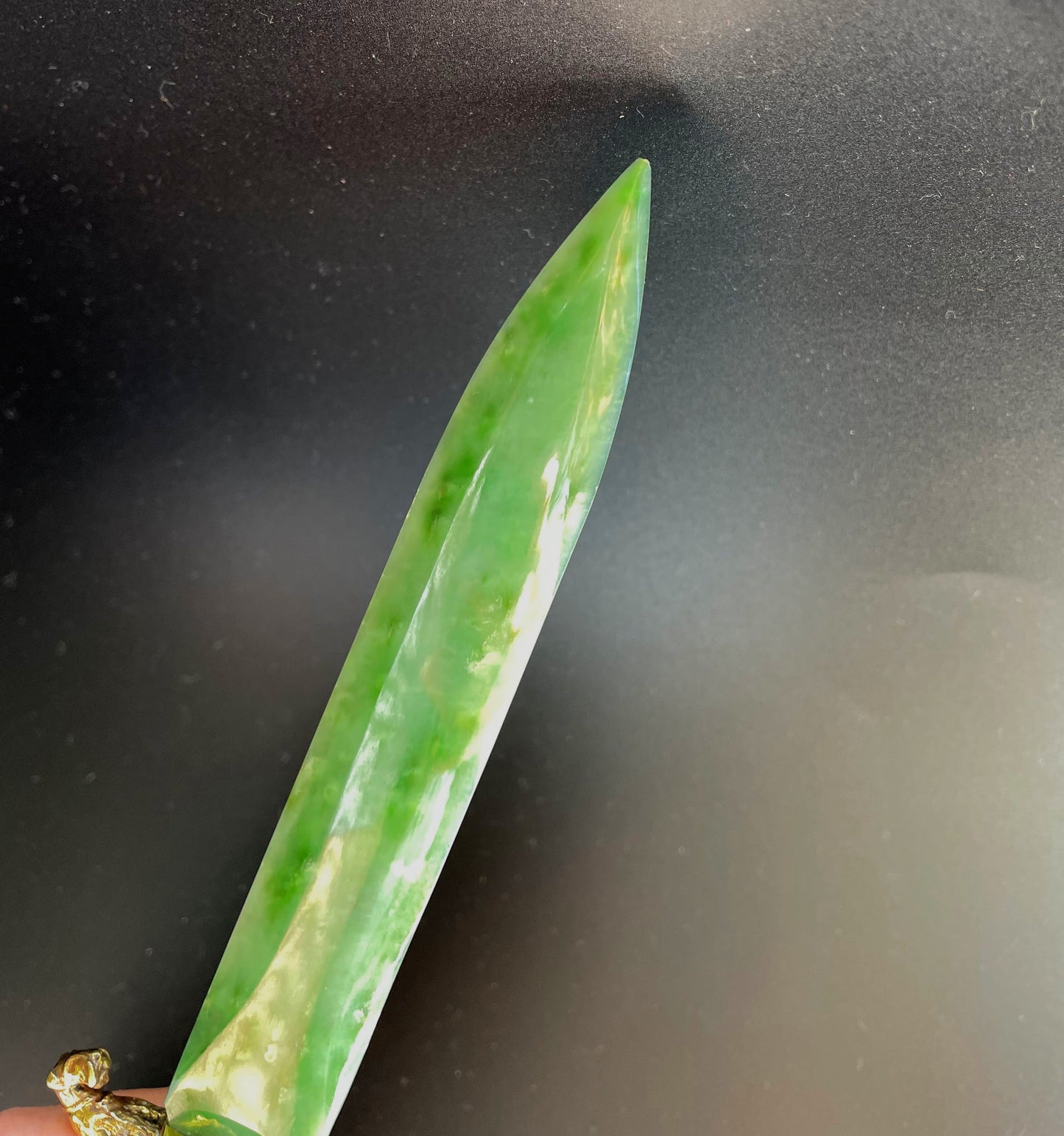 Siberian Nephrite Jade Knife, 10.25 inches