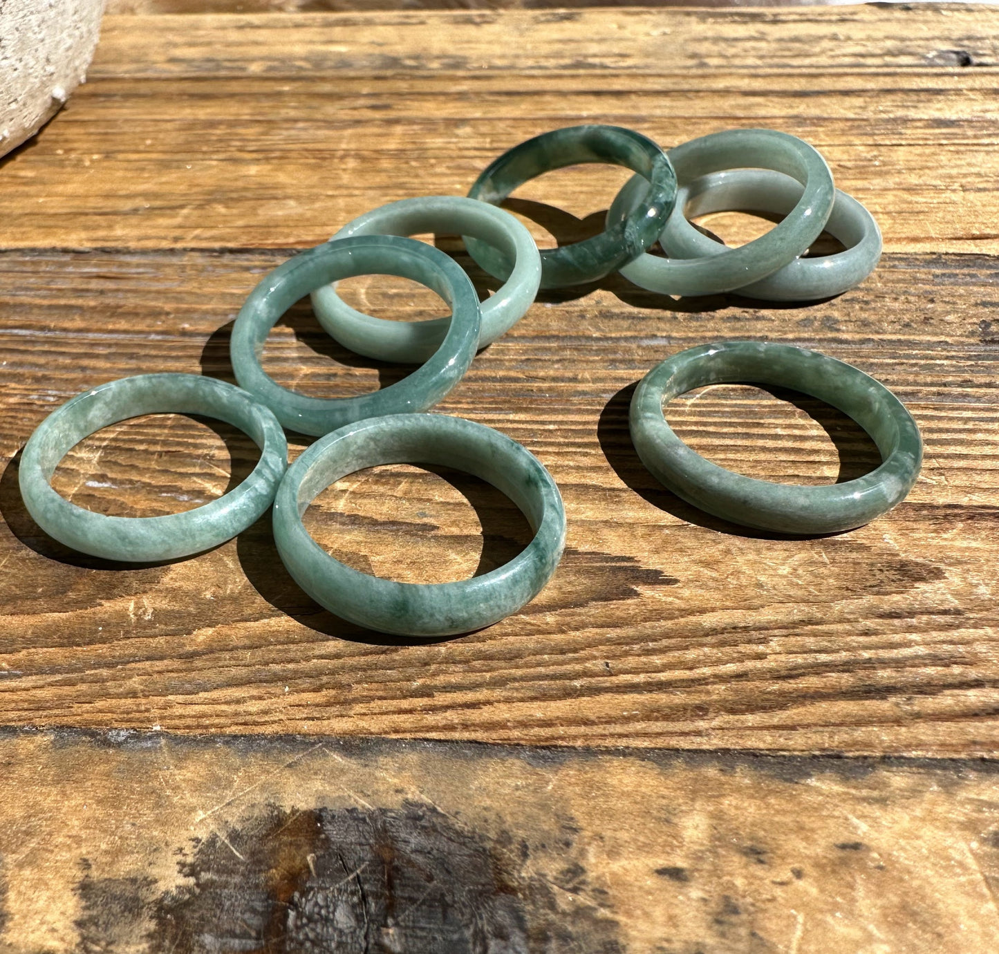 Narrow Guatemalan Jadeite Band Rings