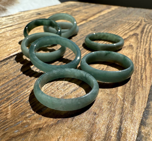 Narrow Guatemalan Jadeite Band Rings