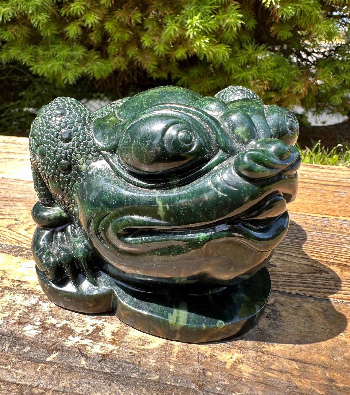 High Quality Dark Green Ogden Jade Toad* 5.25"
