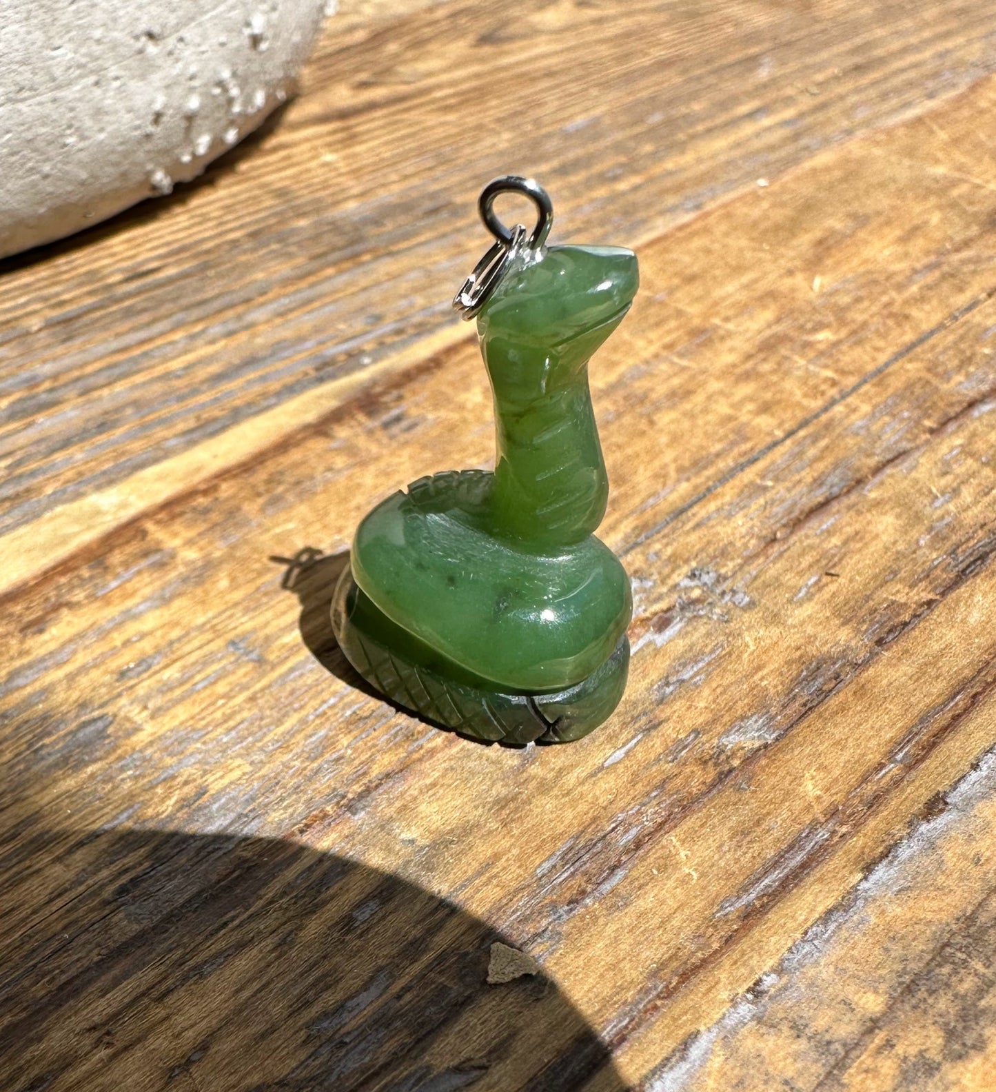 Jade Snake Pendant - 1"