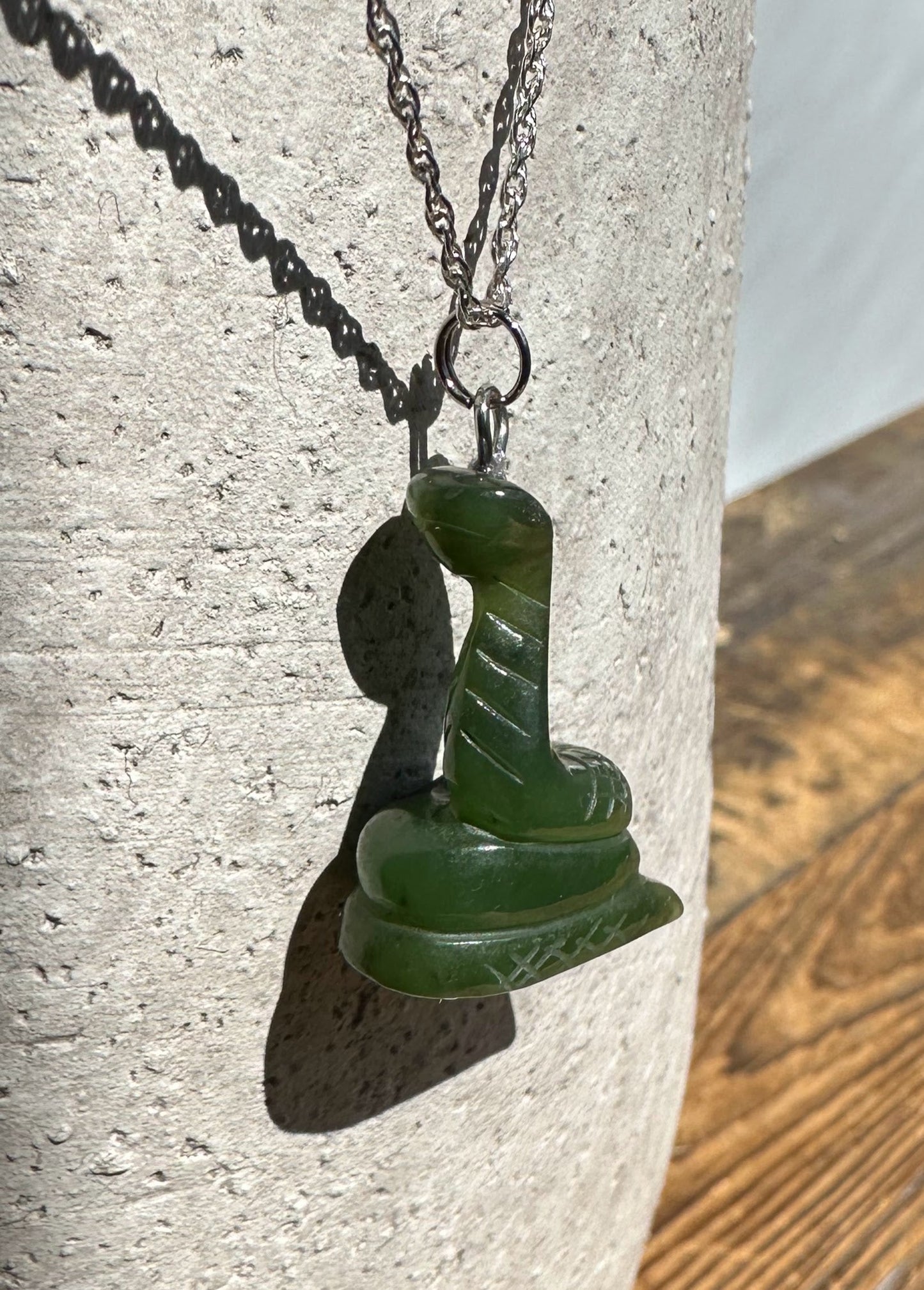 Jade Snake Pendant - 1"