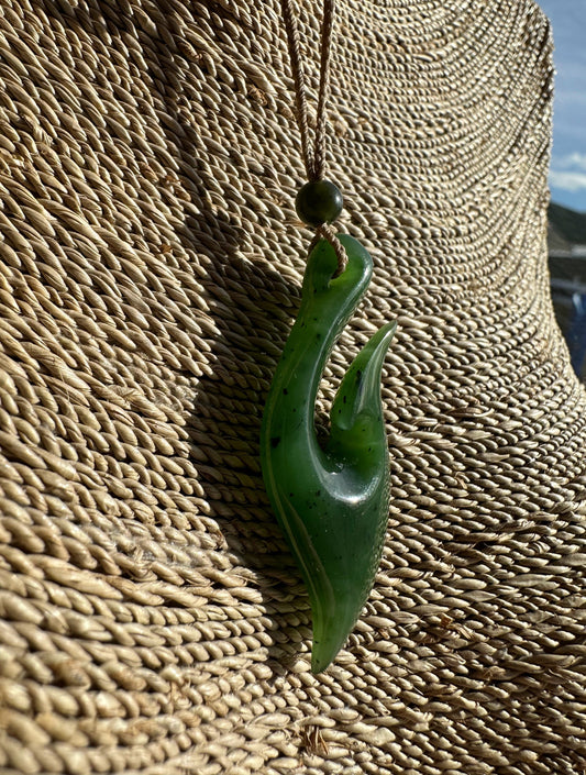 Jade Pendant, Fish Hook 2680