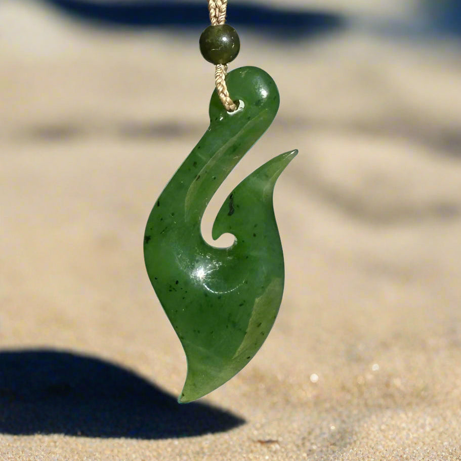 Jade Pendant, Fish Hook 48.5MM
