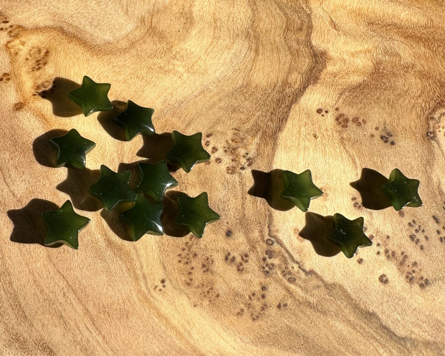 Dark Green Jade Star Cabochon - 7.5mm